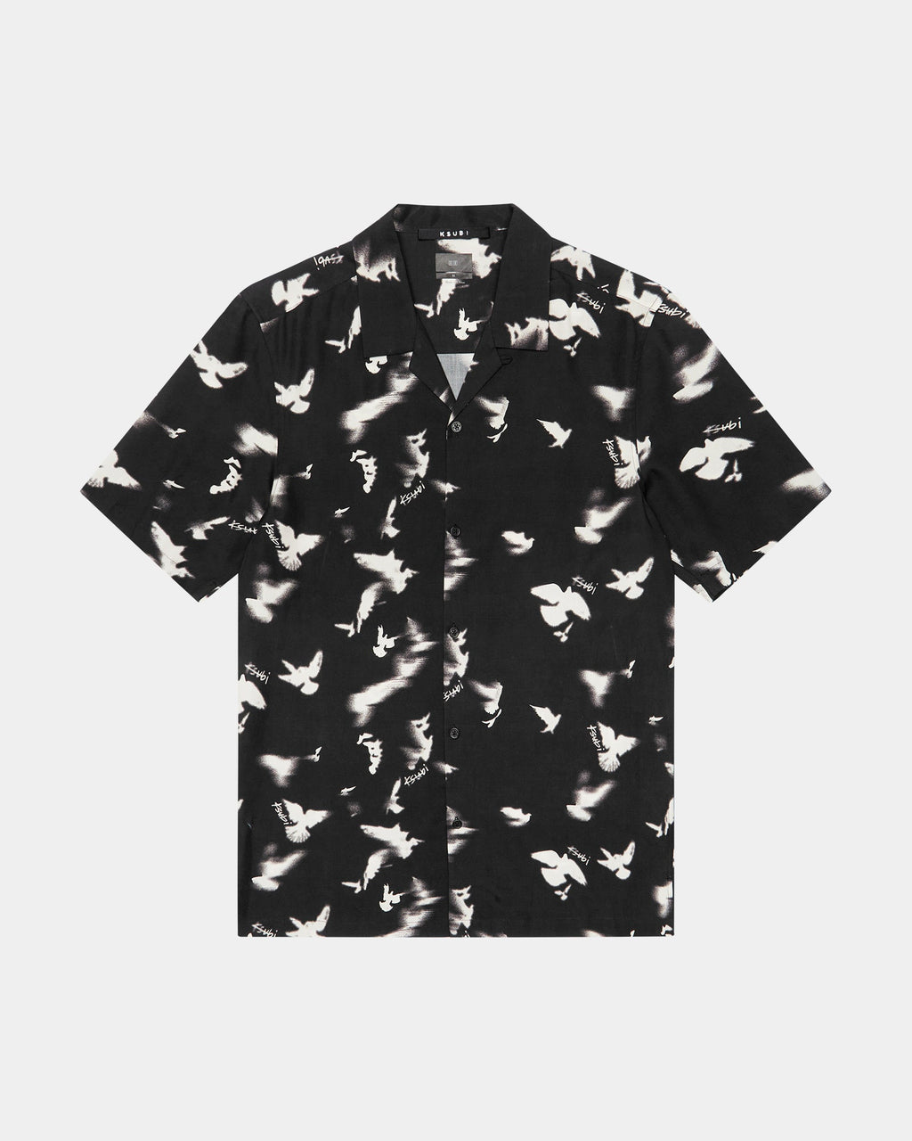 Mens Flight Resort Ss Shirt Black Regular Shirts - Black