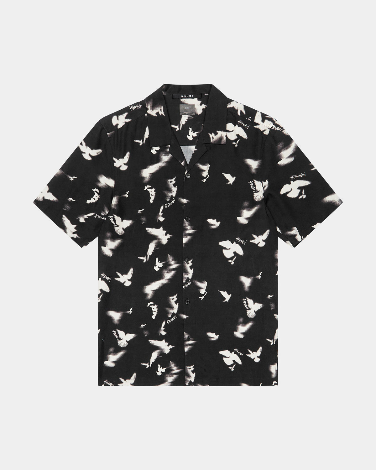 Mens Flight Resort Ss Shirt Black Regular Shirts - Black