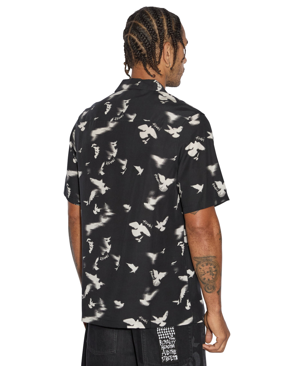 Mens Flight Resort Ss Shirt Black Regular Shirts - Black