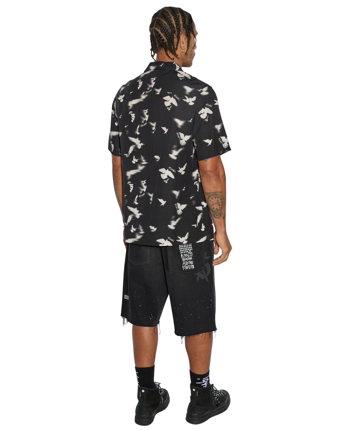 Mens Flight Resort Ss Shirt Black Regular Shirts - Black