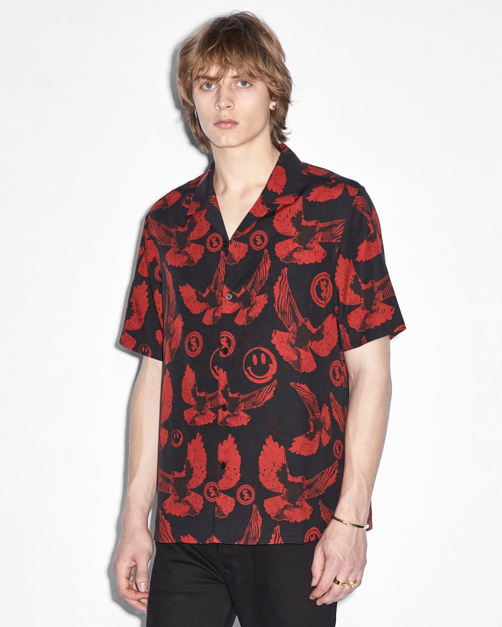 Mens Flight Resort Ss Shirt Multi Regular Shirts - Multi Colour