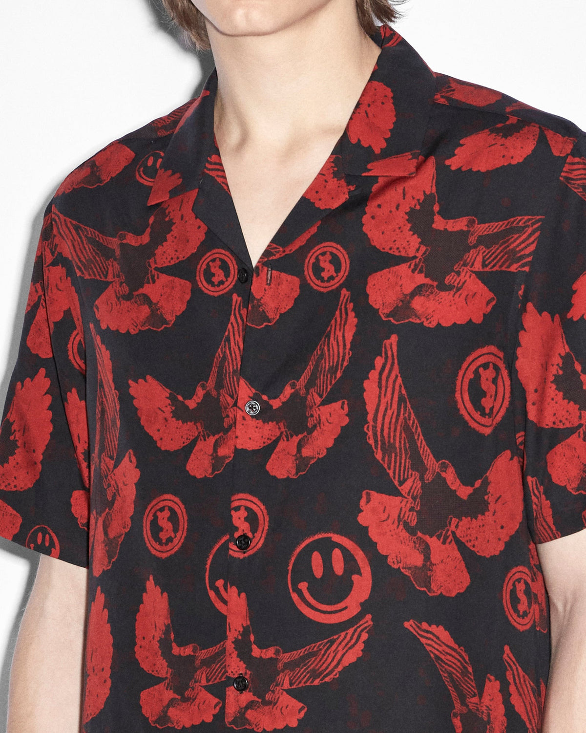 Mens Flight Resort Ss Shirt Multi Regular Shirts - Multi Colour