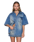 GARAGE DENIM SS SHIRT PAINTER BLUE