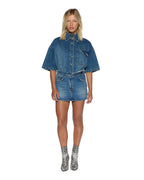 Womens Garage Ss Shirt Aged Relaxed Shirts - Denim