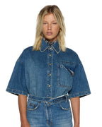Womens Garage Ss Shirt Aged Relaxed Shirts - Denim
