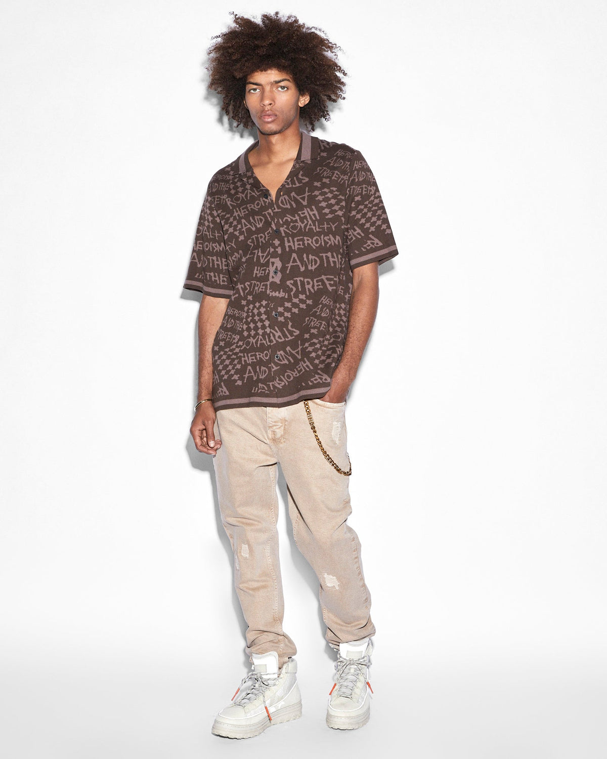 Mens Wolfgang Earth Tones Tapered Denim Jeans - Brown