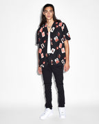 Mens Icons Resort Ss Shirt Black Regular Shirts - Black