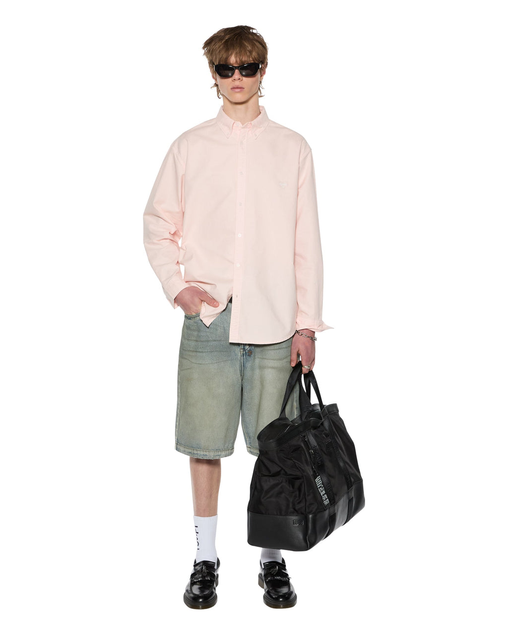 Mens Ksignature Button Down Ls Shirt Floss Regular Shirts - Pink