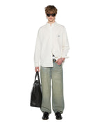 Mens Ksignature Button Down Ls Shirt White Regular Shirts - White