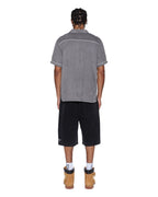 Mens Lounge Ss Resort Shirt Charcoal Regular Shirts - Grey