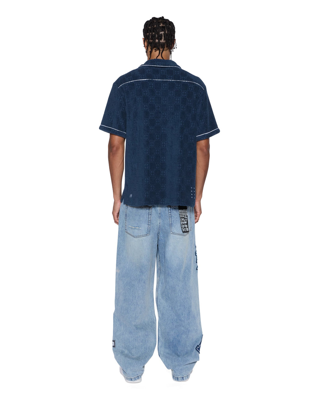Mens Lounge Ss Resort Shirt Navy Regular Shirts - Navy