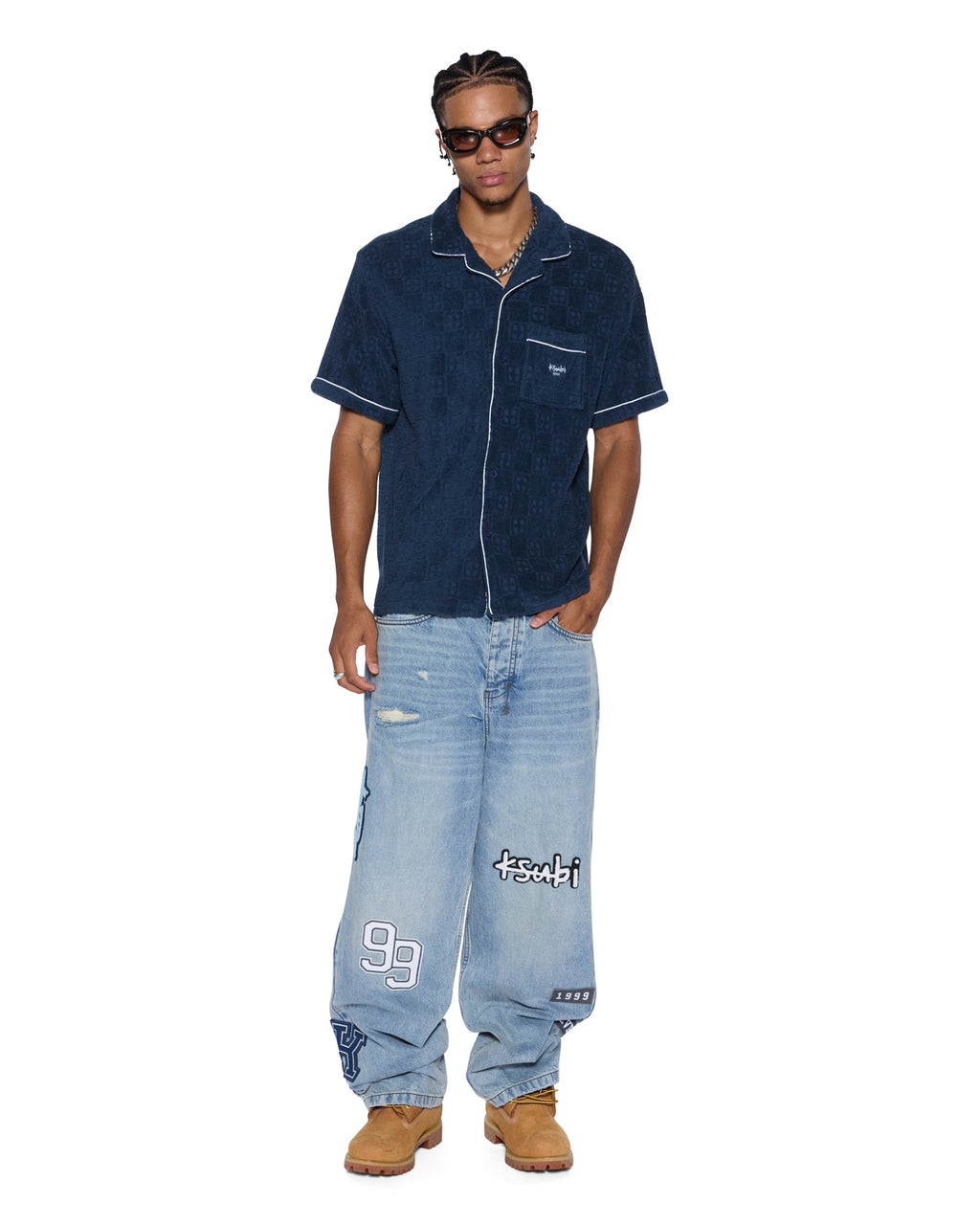 Mens Lounge Ss Resort Shirt Navy Regular Shirts - Navy