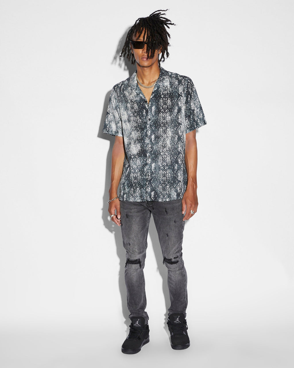 Mens Mamba Resort Ss Shirt Black Regular Shirts - Black