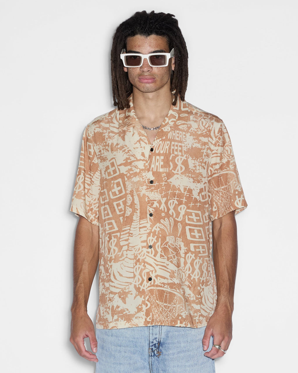 Mens Mills Ikon Resort Ss Shirt Multi Regular Shirts - Multi Colour