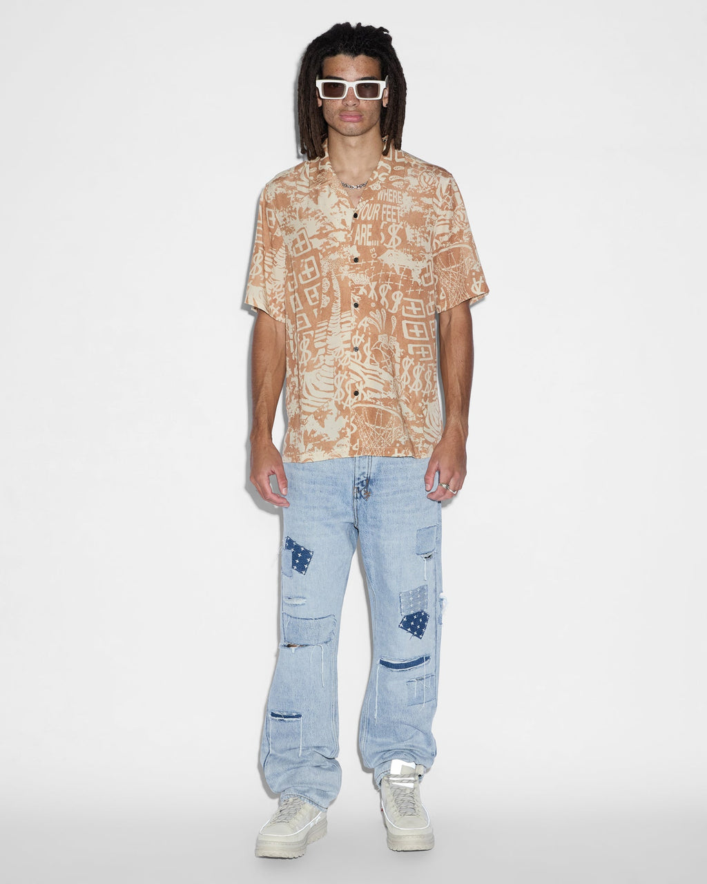 Mens Mills Ikon Resort Ss Shirt Multi Regular Shirts - Multi Colour