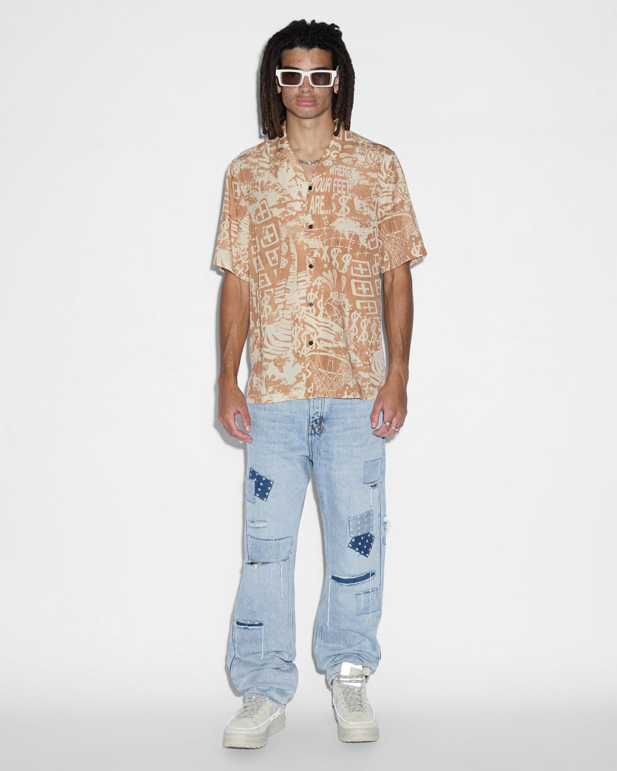 Mens Mills Ikon Resort Ss Shirt Multi Regular Shirts - Multi Colour