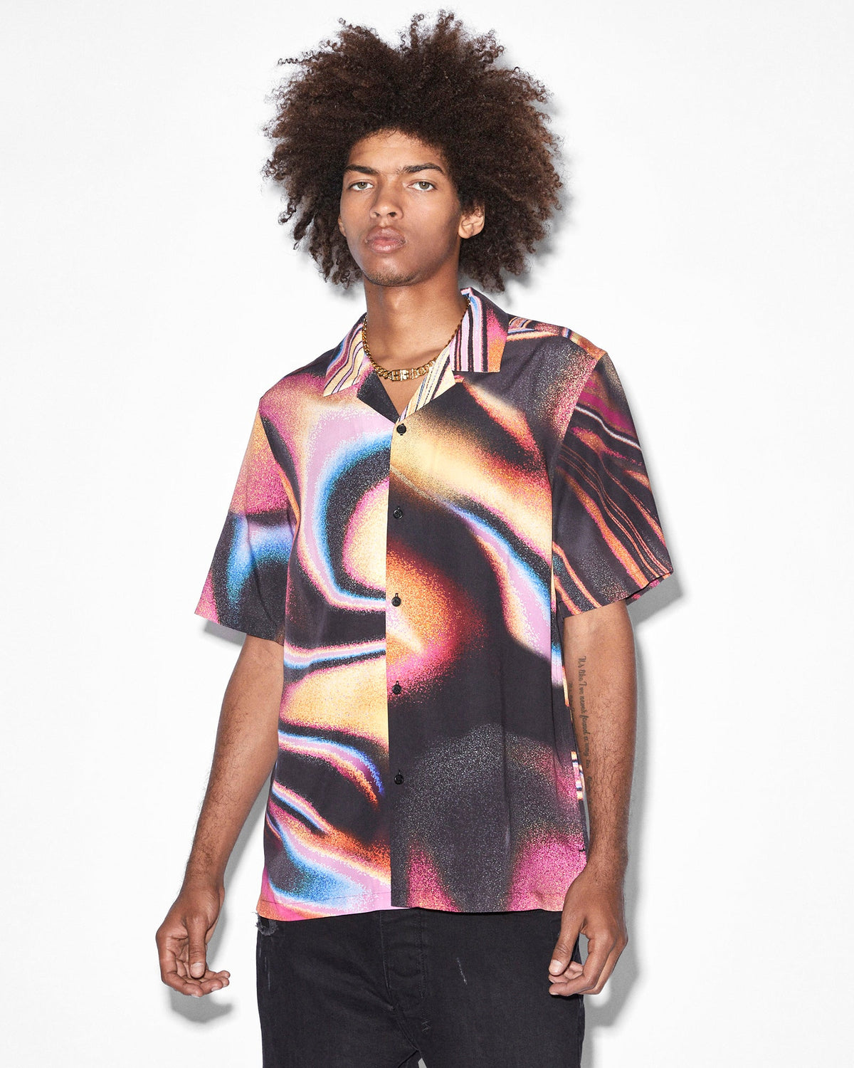 Mens Mind State Resort Ss Shirt Multi Regular Shirts - Multi Colour