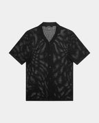 Mens Net Worth Knit Resort Ss Shirt Black Regular Knitwear - Black