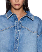 Womens Oversized Denim Ls Shirt Maverik Krystal Oversized Shirts - Denim
