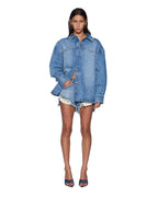 Womens Oversized Denim Ls Shirt Maverik Krystal Oversized Shirts - Denim