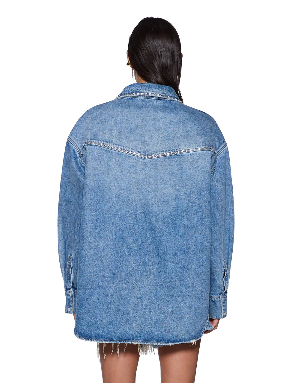 Womens Oversized Denim Ls Shirt Maverik Krystal Oversized Shirts - Denim