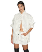 Womens Oversized Ls Shirt Prophetik Slice Oversized Shirts - White
