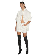 Womens Low Rider Mini Prophetik Slim Skirts - White