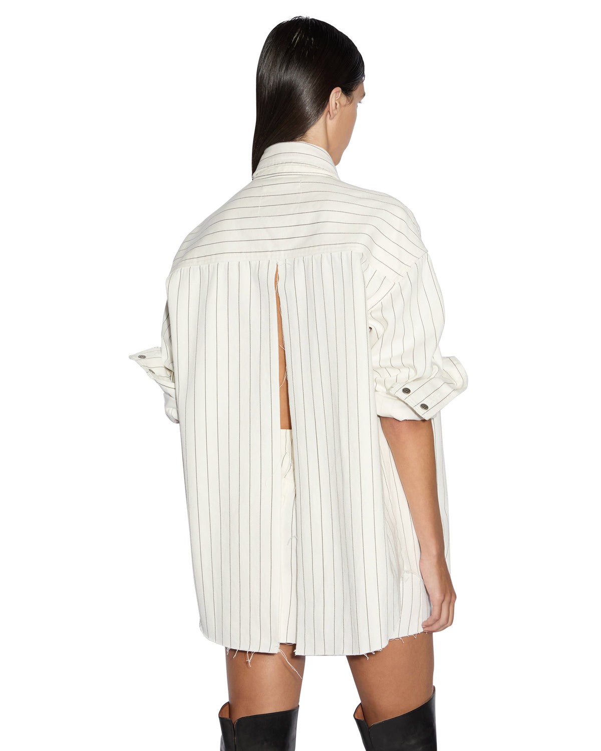 Womens Oversized Ls Shirt Prophetik Slice Oversized Shirts - White