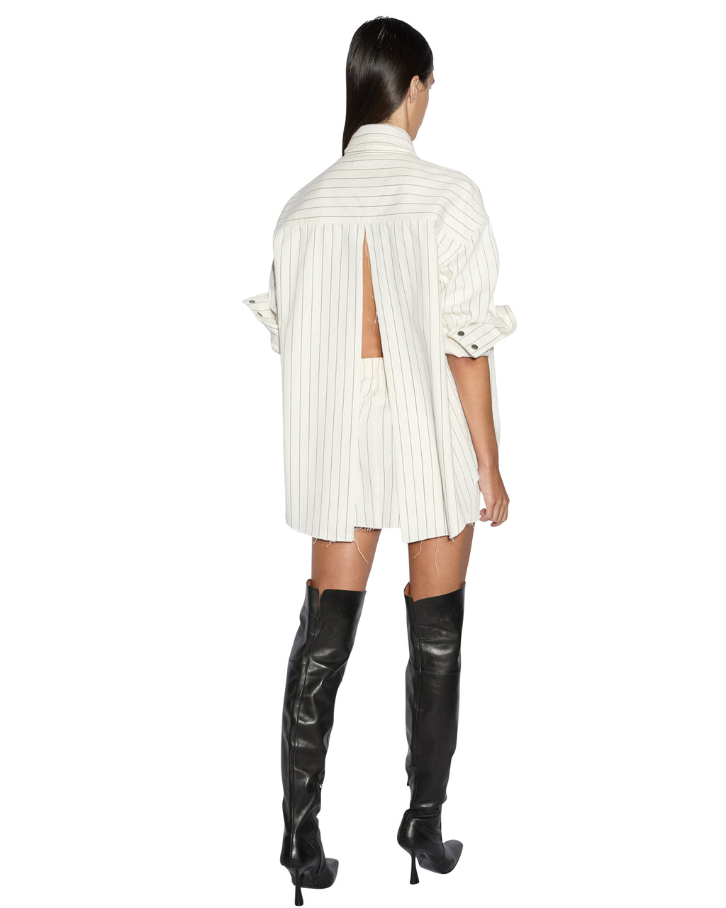 Womens Oversized Ls Shirt Prophetik Slice Oversized Shirts - White