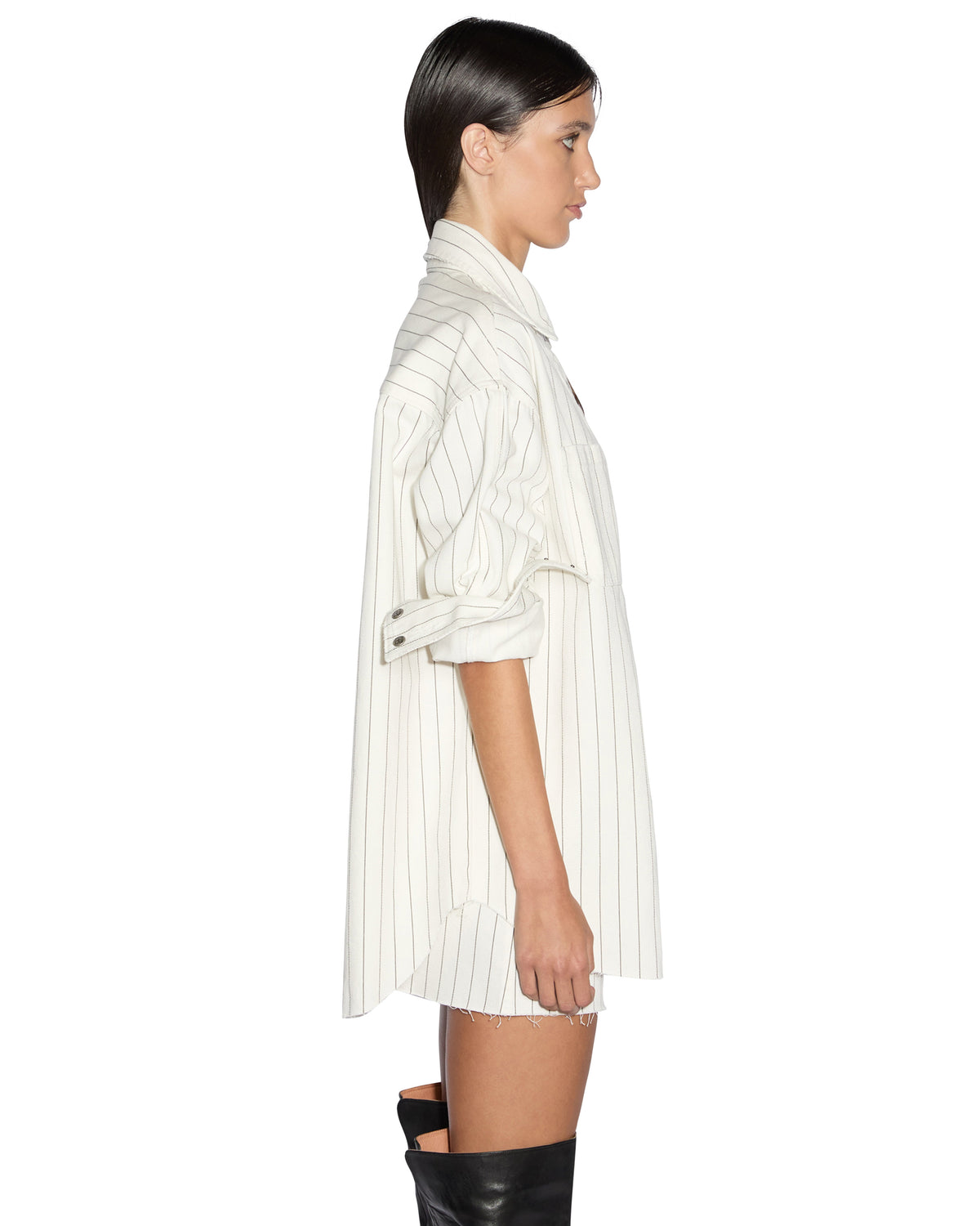 Womens Oversized Ls Shirt Prophetik Slice Oversized Shirts - White
