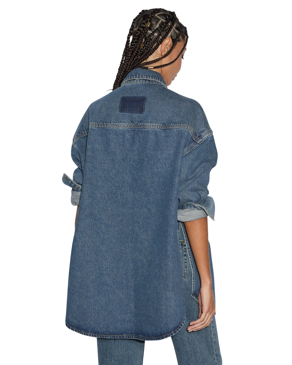 Womens Oversized Ls Shirt Subway Oversized Shirts - Denim