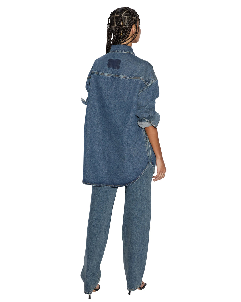 Womens Oversized Ls Shirt Subway Oversized Shirts - Denim