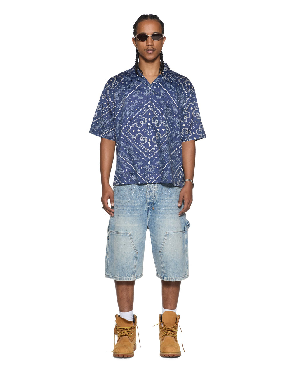 Mens Paise Diner Ss Shirt Deep Regular Shirts - Navy