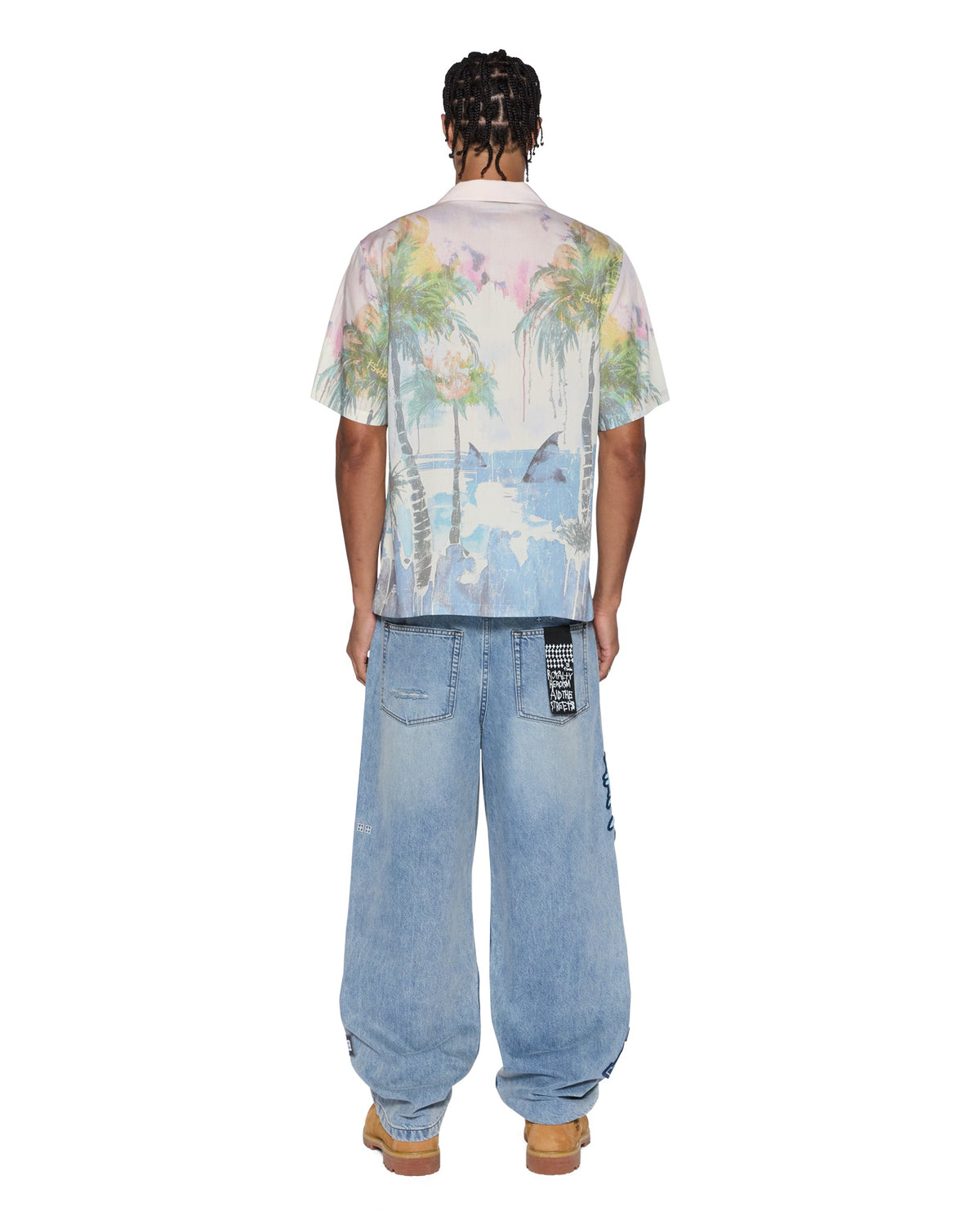 Mens Poolside Ss Resort Shirt Multi Regular Shirts - Multi Colour