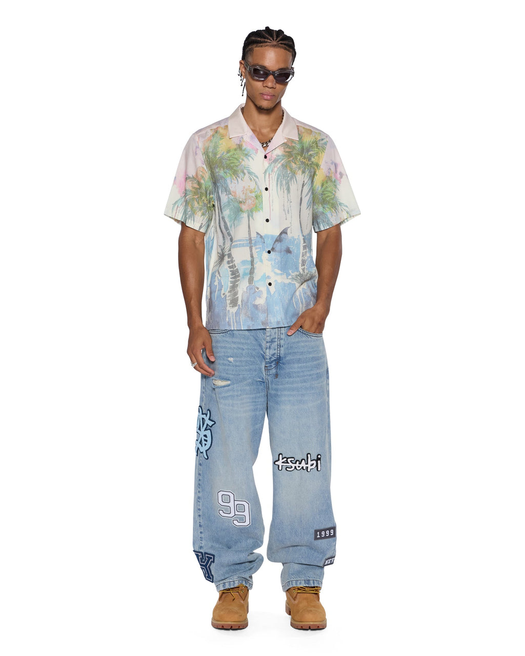 Mens Poolside Ss Resort Shirt Multi Regular Shirts - Multi Colour