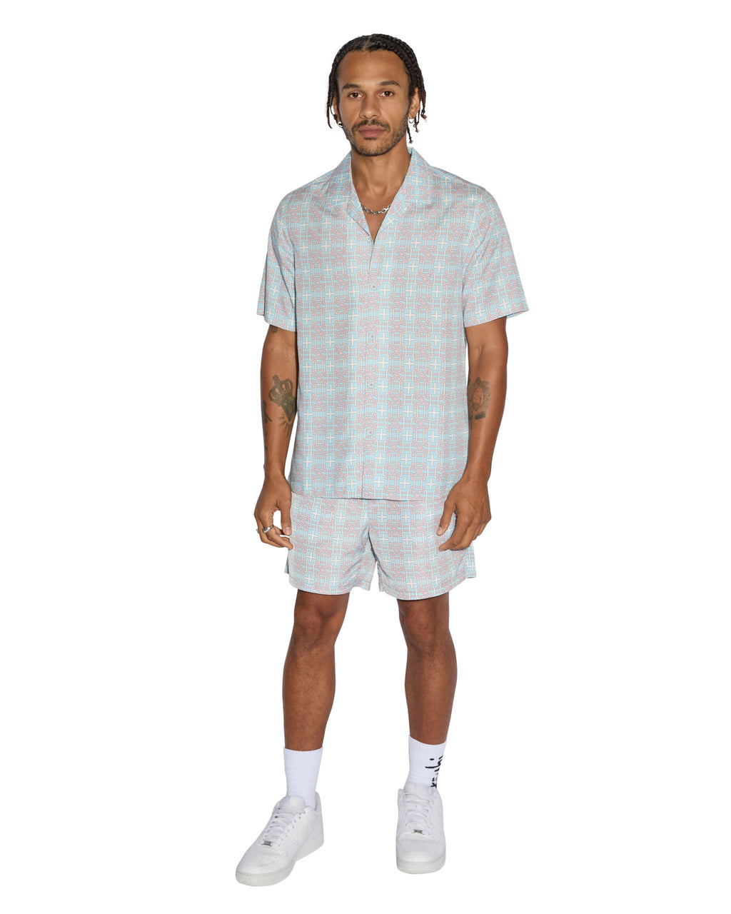 Mens Plus Resort Ss Shirt Paradise Regular Shirts - Multi Colour