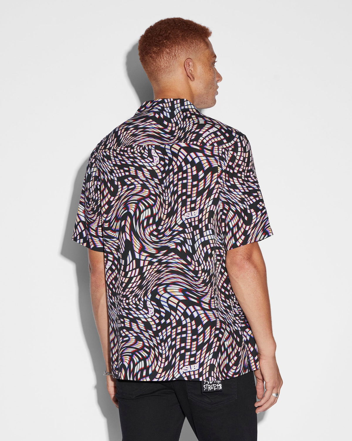 Mens Rainbow Road Resort Ss Shirt Multi Regular Shirts - Multi Colour