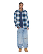 Mens Rosebowl Ls Shirt Salted Blue Regular Shirts - Blue