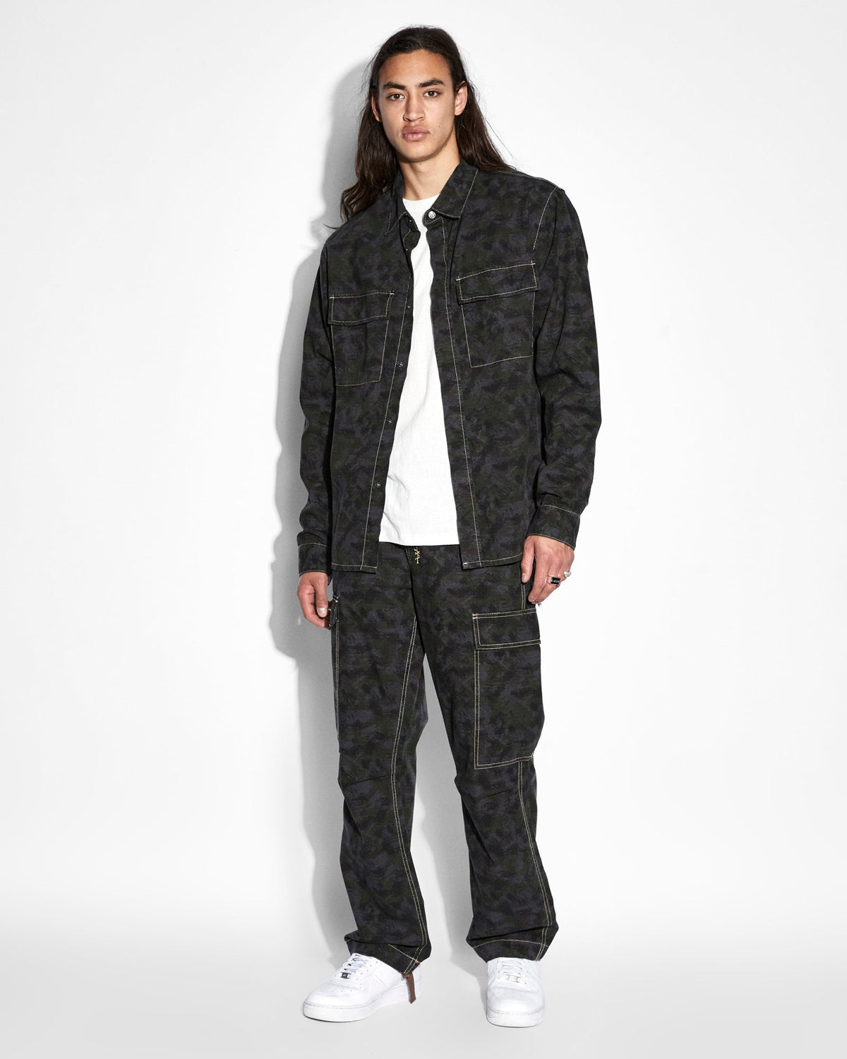 Mens Fugitive Cargo Pant Camo Straight Pants - Multi Colour