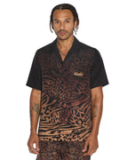 Mens Sinners Resort Ss Shirt Leopard Regular Shirts - Multi Colour