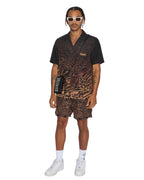 Mens Sinners Resort Ss Shirt Leopard Regular Shirts - Multi Colour