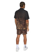 Mens Sinners Resort Ss Shirt Leopard Regular Shirts - Multi Colour