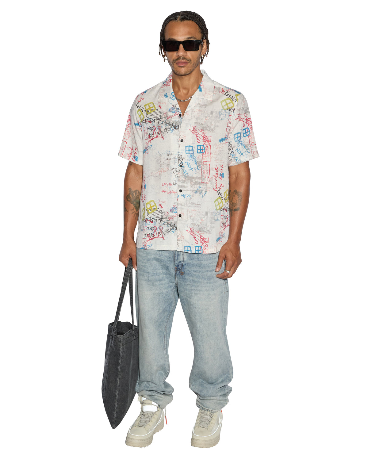 Mens Skrawler Resort Ss Shirt White Regular Shirts - White