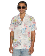 Mens Skrawler Resort Ss Shirt White Regular Shirts - White
