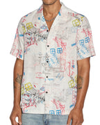 Mens Skrawler Resort Ss Shirt White Regular Shirts - White