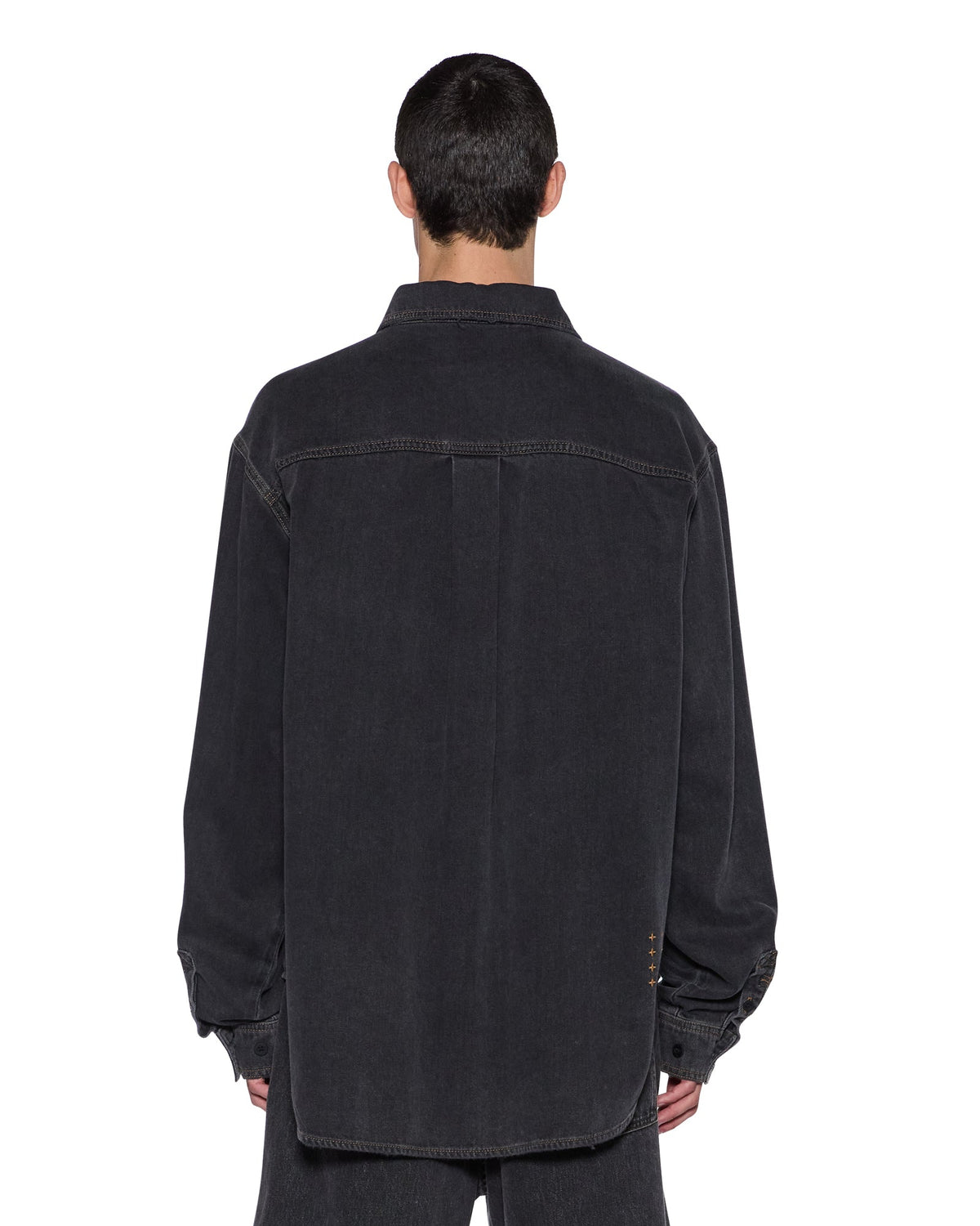 Mens Vulture Denim Ls Shirt Baxter Black Regular Shirts - Black