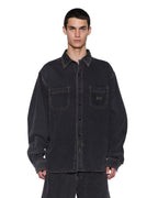 Mens Vulture Denim Ls Shirt Baxter Black Regular Shirts - Black
