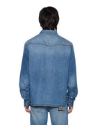 Mens Whiplash Ls Shirt Texas Blue Studded Regular Shirts - Denim