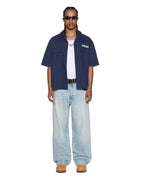 Mens Zoom Boiler Ss Shirt Navy Boxy Shirts - Navy