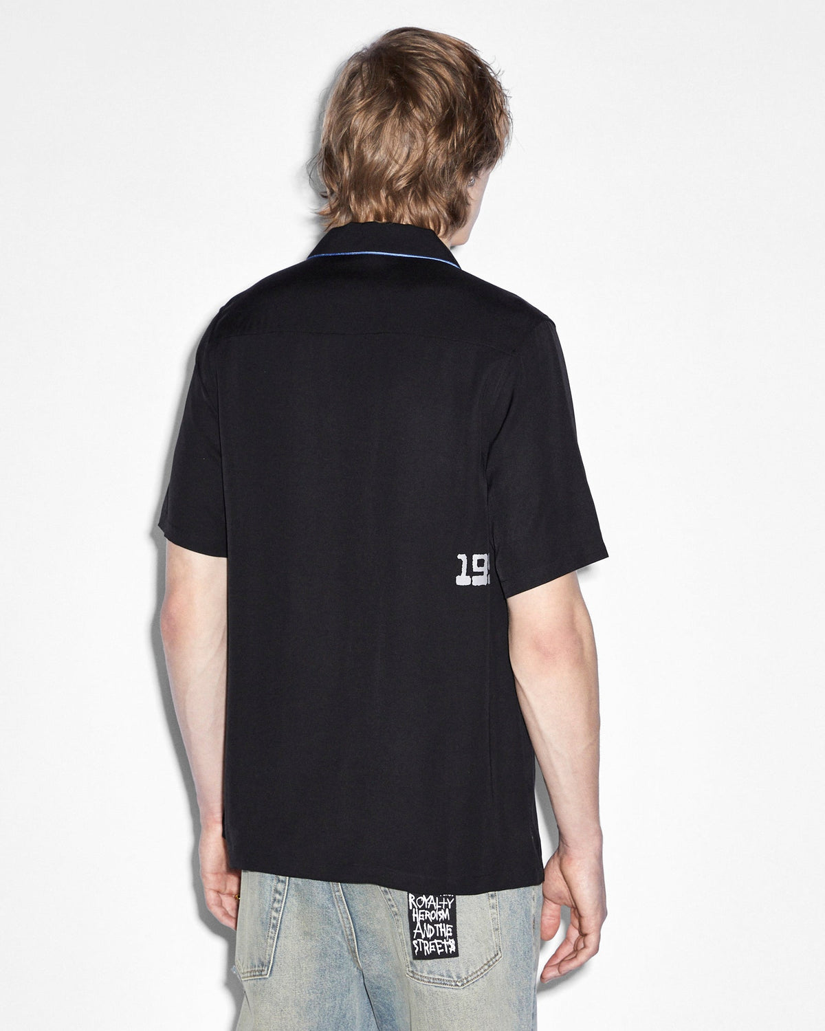 Mens Zine Resort Ss Shirt Black Regular Shirts - Black